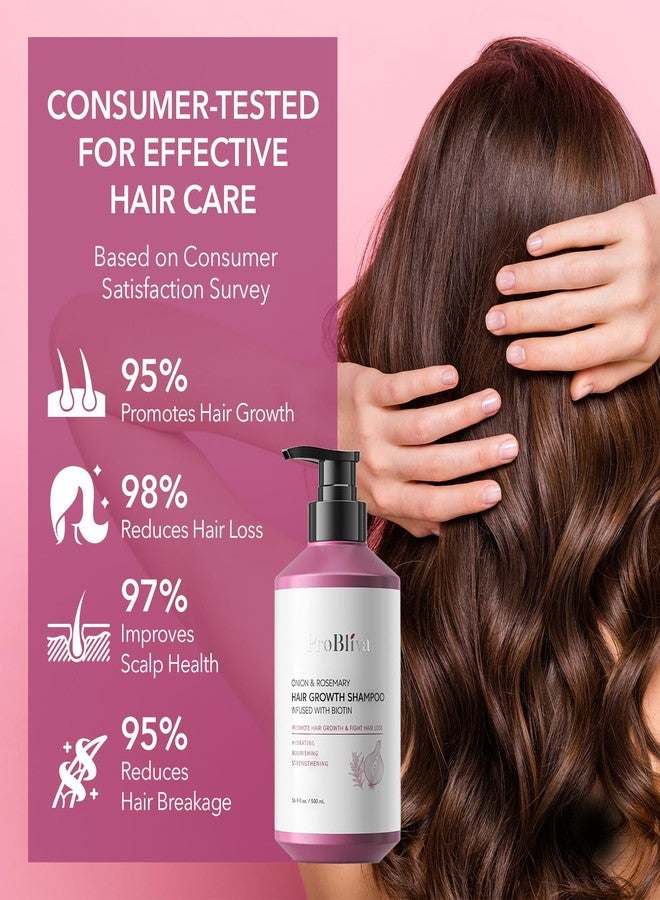 ProBliva Onion & Biotin Hair Growth Shampoo: Rosemary Infused Shampoo for Hair Loss and Thinning Hair - Promotes Healthier, Thicker and Stronger Hair for Women and Men - Image 3